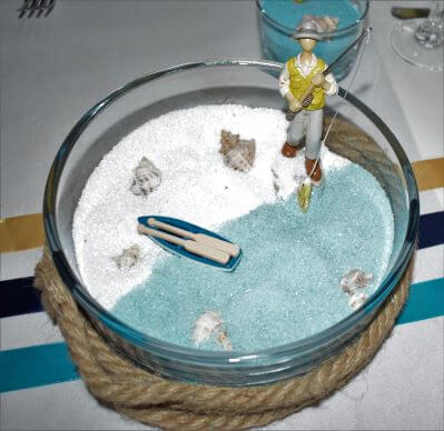 Décoration de table sur le thème de la mer